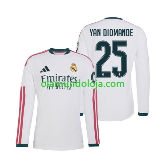 Camisola Real Madrid Yan Diomande 25 Homem Equipamento Primeiro 2026-2027 Manga Comprida